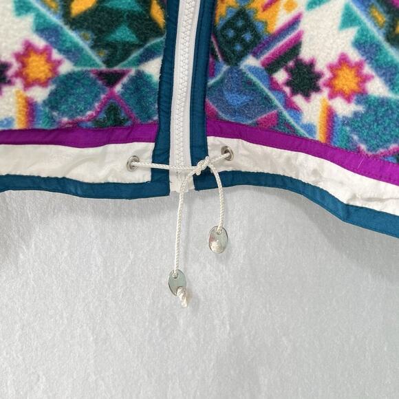 Vintage East West Snow Jacket Medium Aztec Southwestern 90s Full Zip Lined Puff - Picture 3 of 16